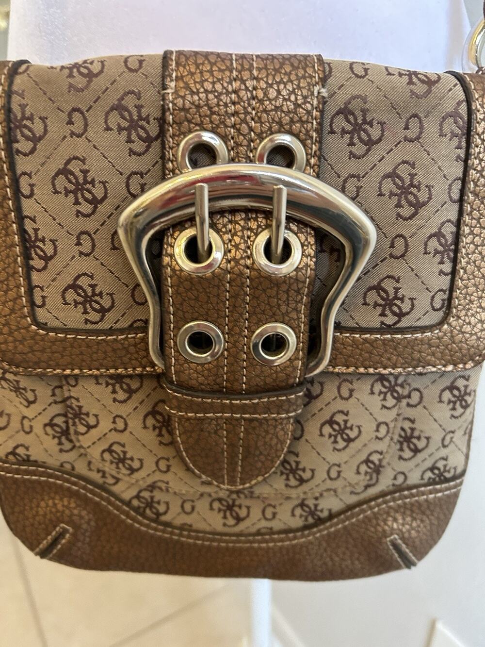Vintage Guess Y2K 90s 2000s Studded Hand Shoulder Bag Purse Monogram Crossbody
